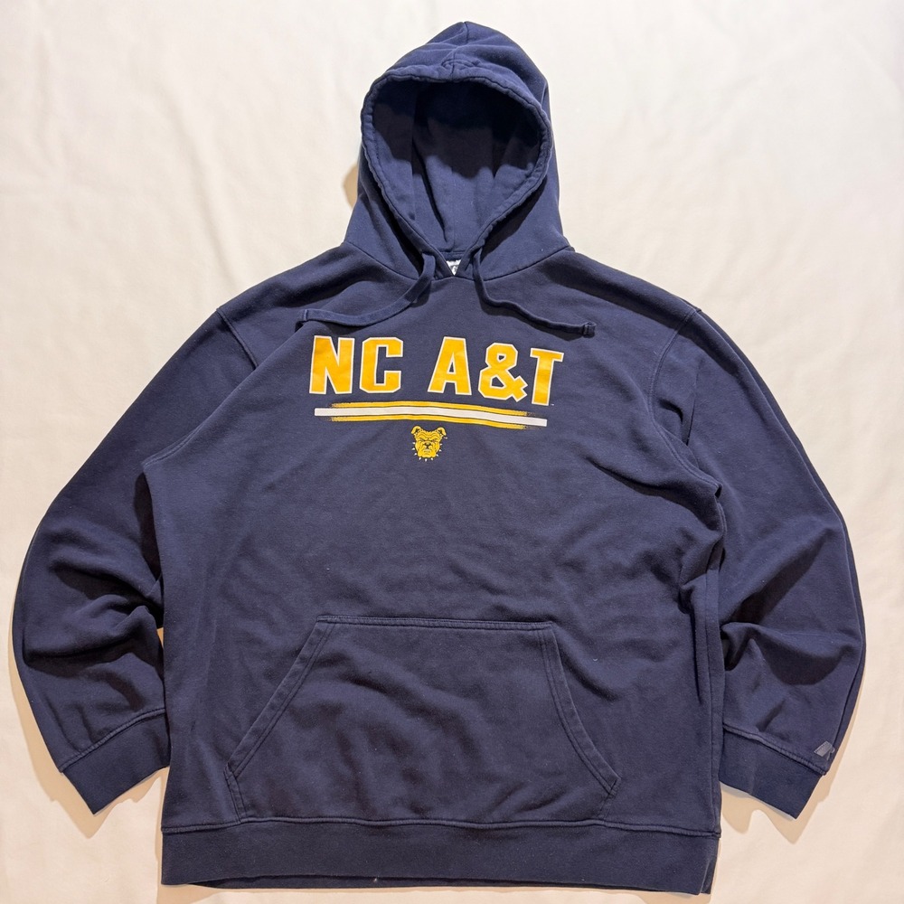 Russell Athletic Hoodie Mens XL Navy Blue NC A&T Aggies HBCU Graphic Pullover